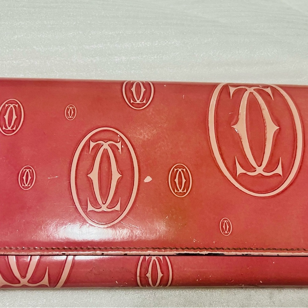 Cartier Pink Logo Continental Wallet